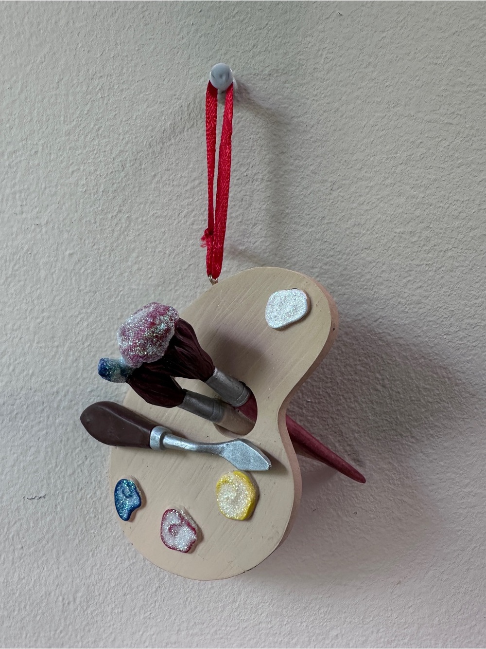 Vintage Kurt‎ Adler Artist Paint Palette Christmas Ornament 3D Resin Art Brush